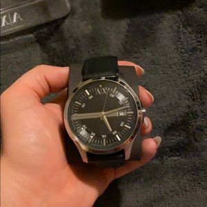 Armani Exchange men’s leather watch